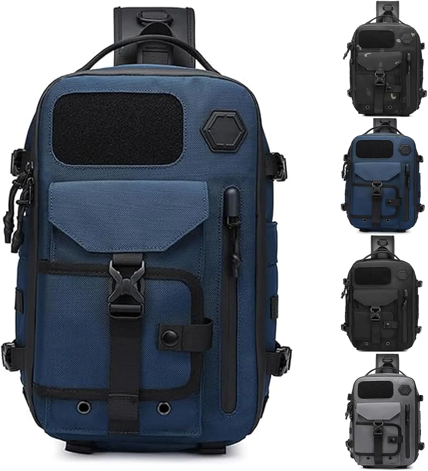 Cosmos Explorer Sling Bag, Anti Theft Tactical Sling Backpack, for Outdoor Hiking (blue)