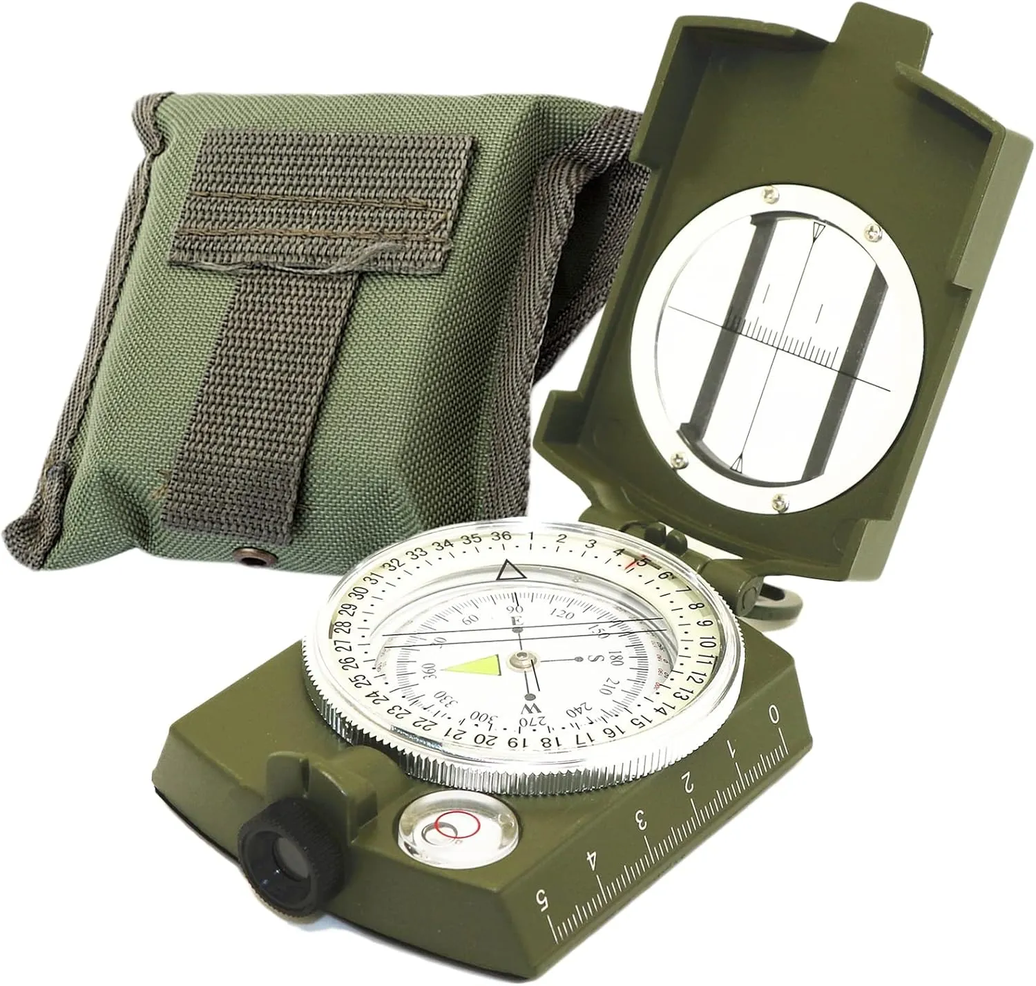 COYOUCO Tactical Survival Compass, Military Lensatic Sighting Camping Compass with Lanyard & Pouch for Expedition Map Reading, Navigation, Orienteering and Survival - Waterproof and Shakeproof