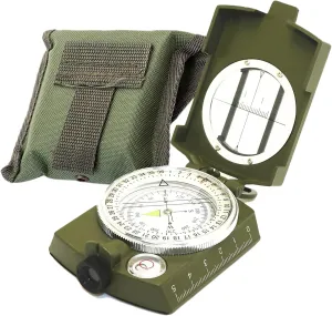 COYOUCO Tactical Survival Compass, Military Lensatic Sighting Camping Compass with Lanyard & Pouch for Expedition Map Reading, Navigation, Orienteering and Survival - Waterproof and Shakeproof