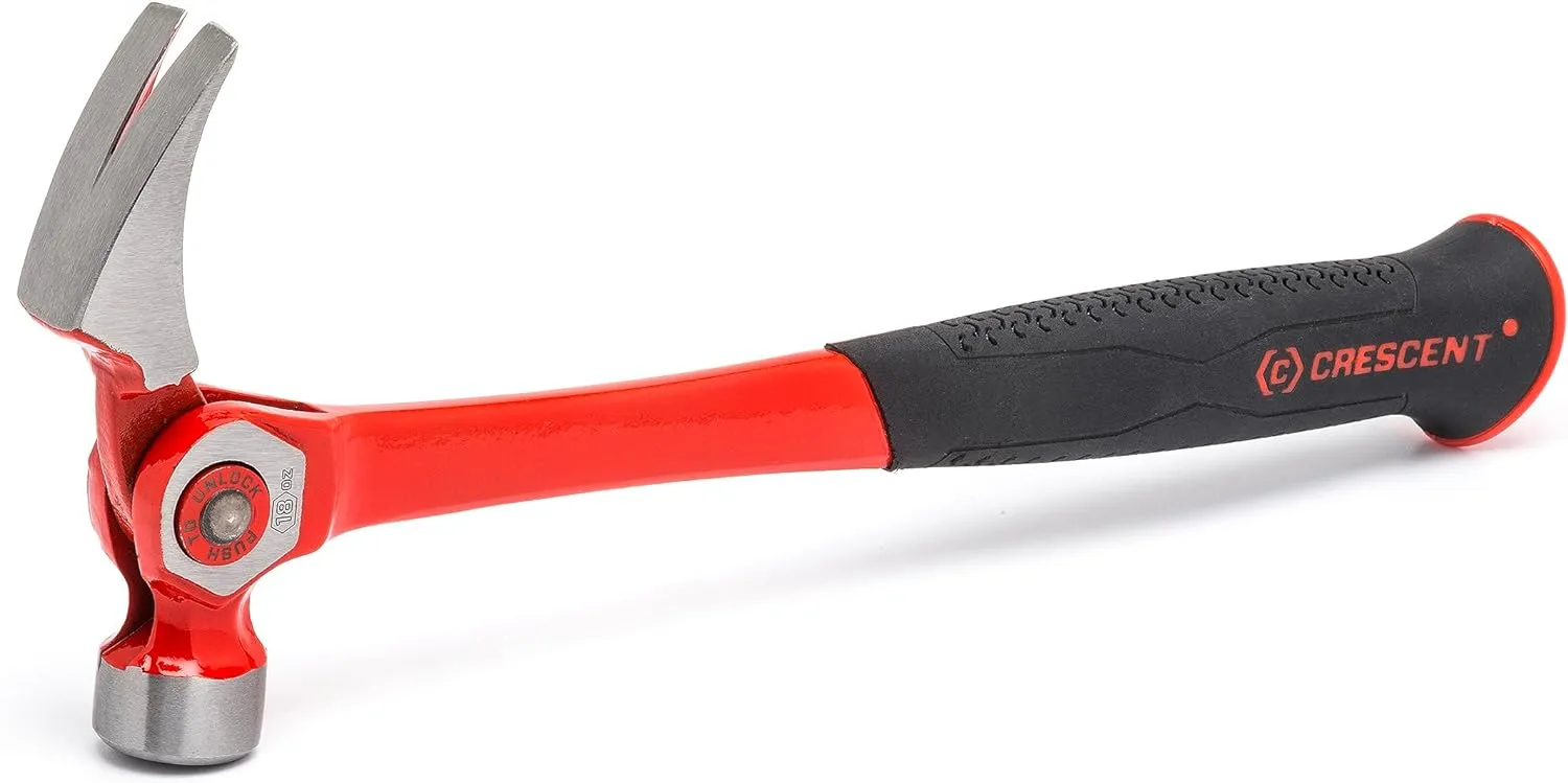 Crescent 18 oz. Steel Indexing Claw Hammer with Cushion Grip Handle - CINDEX18 , Black