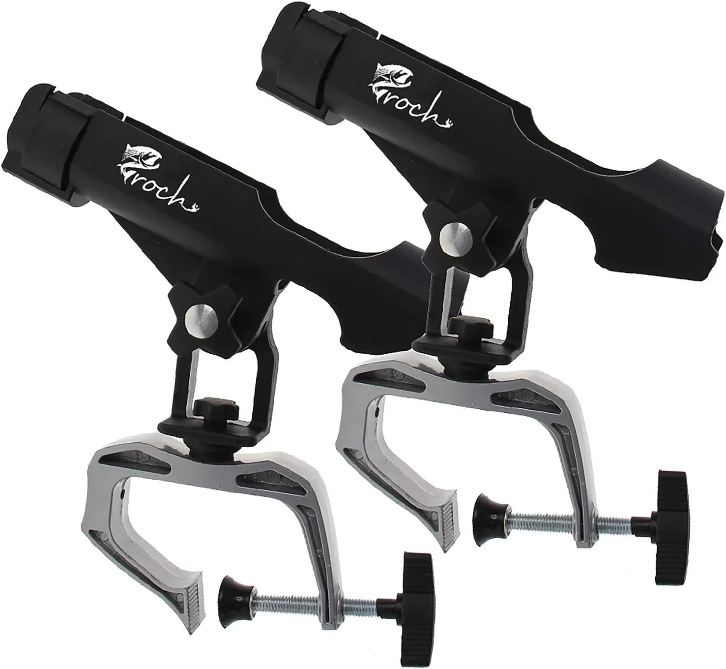Croch Fishing Rod Holder Boat Rods Holder Folding Holder with Large Clamp Opening 360 Degree Adjustable Fishing Rod Racks Fishing Rod Holder 2 pcs