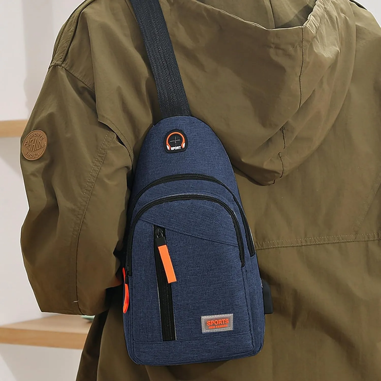 Crossbody Bag Strap Bag Chest Bag Multifunctional Sports Outdoor Shoulder Bag Backpack Messenger Bag Sling Bag for Men