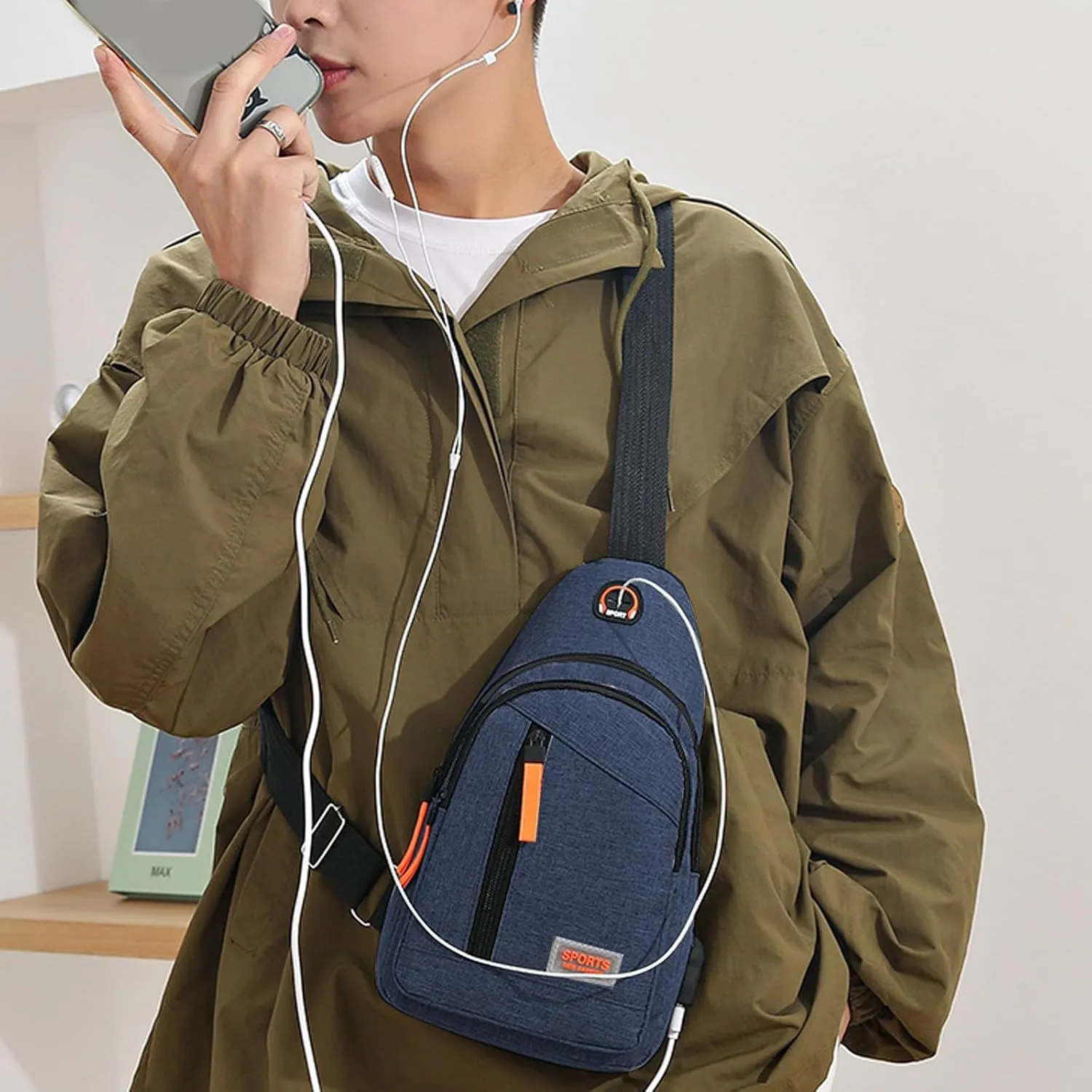 Crossbody Bag Strap Bag Chest Bag Multifunctional Sports Outdoor Shoulder Bag Backpack Messenger Bag Sling Bag for Men
