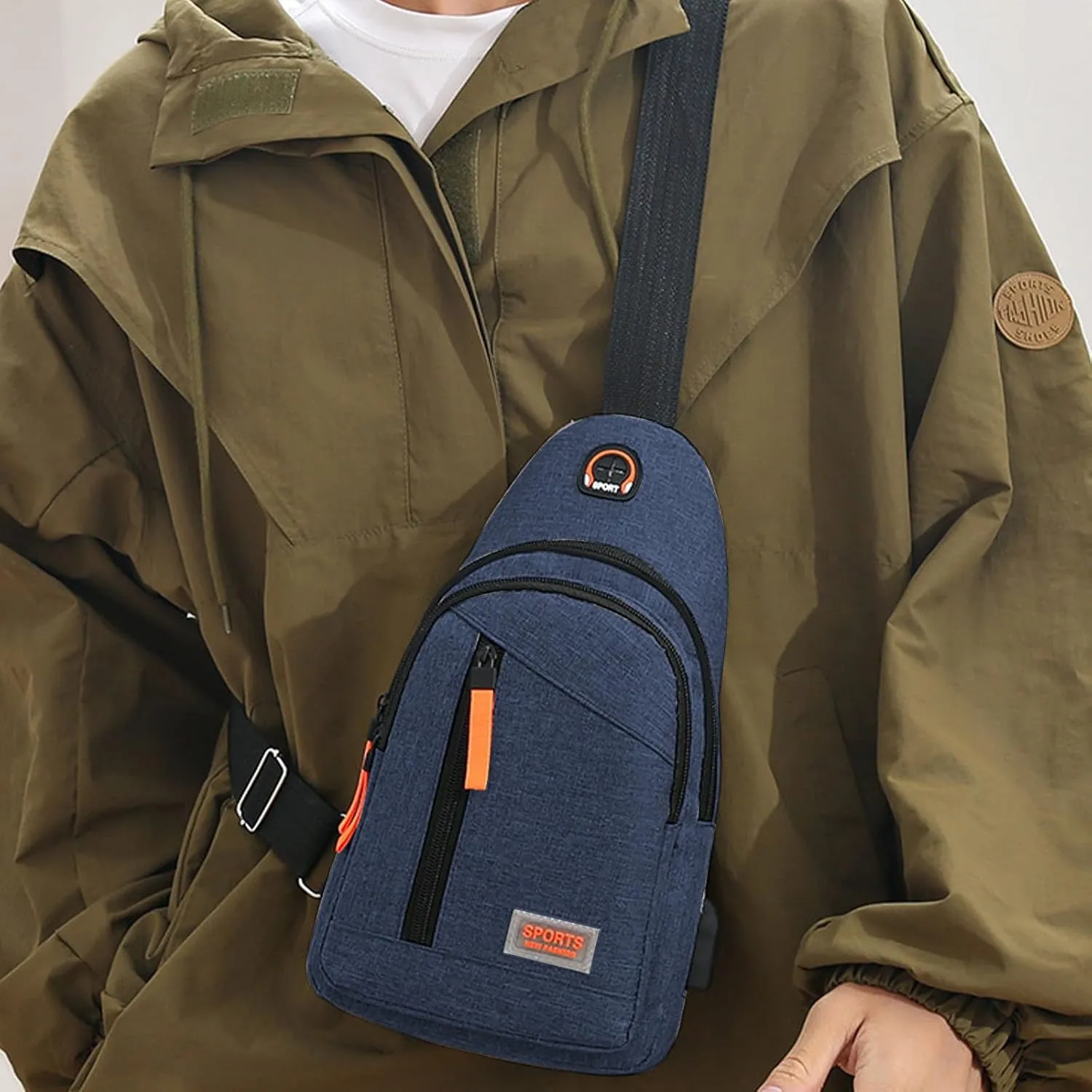 Crossbody Bag Strap Bag Chest Bag Multifunctional Sports Outdoor Shoulder Bag Backpack Messenger Bag Sling Bag for Men