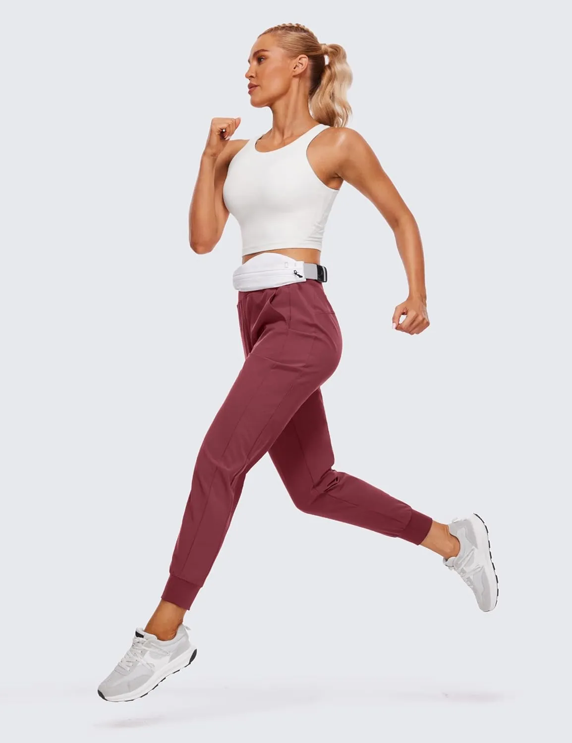 CRZ YOGA Womens Joggers Pants with Pockets Lightweight Workout Travel Casual Golf Hiking Pants for Women Quick Dry