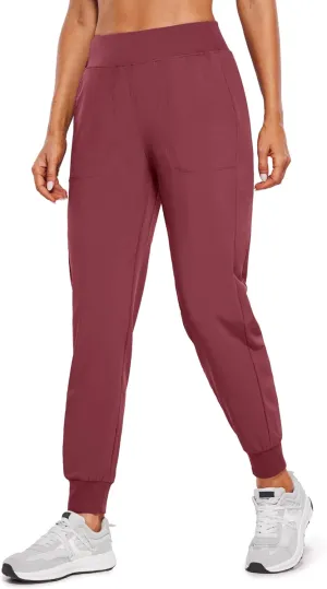 CRZ YOGA Womens Joggers Pants with Pockets Lightweight Workout Travel Casual Golf Hiking Pants for Women Quick Dry