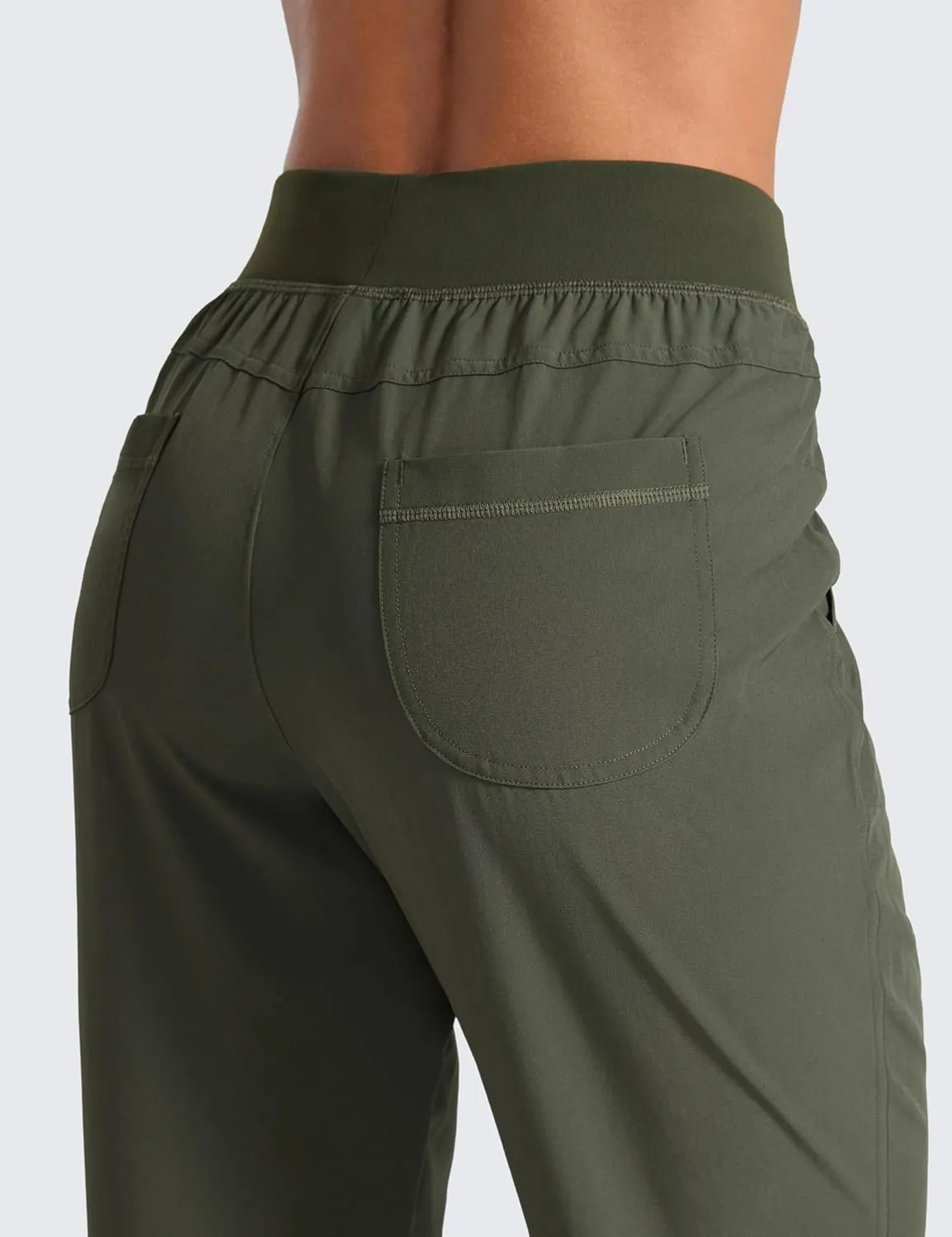 CRZ YOGA Women's Lightweight Workout Joggers 27.5" - Travel Casual Outdoor Running Athletic Track Hiking Pants with Pockets