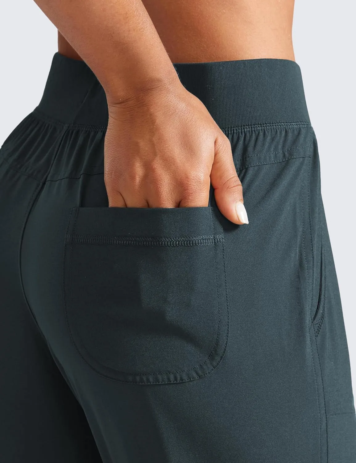 CRZ YOGA Women's Lightweight Workout Joggers 27.5" - Travel Casual Outdoor Running Athletic Track Hiking Pants with Pockets