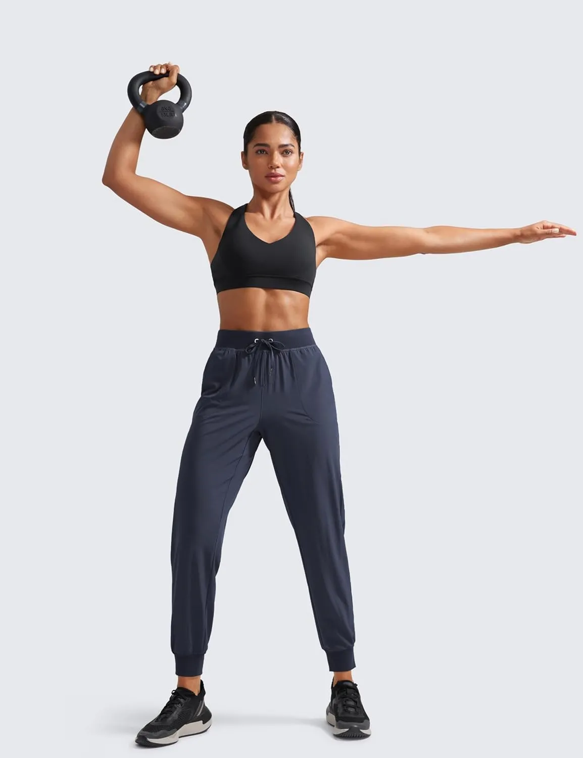 CRZ YOGA Women's Lightweight Workout Joggers 27.5" - Travel Casual Outdoor Running Athletic Track Hiking Pants with Pockets