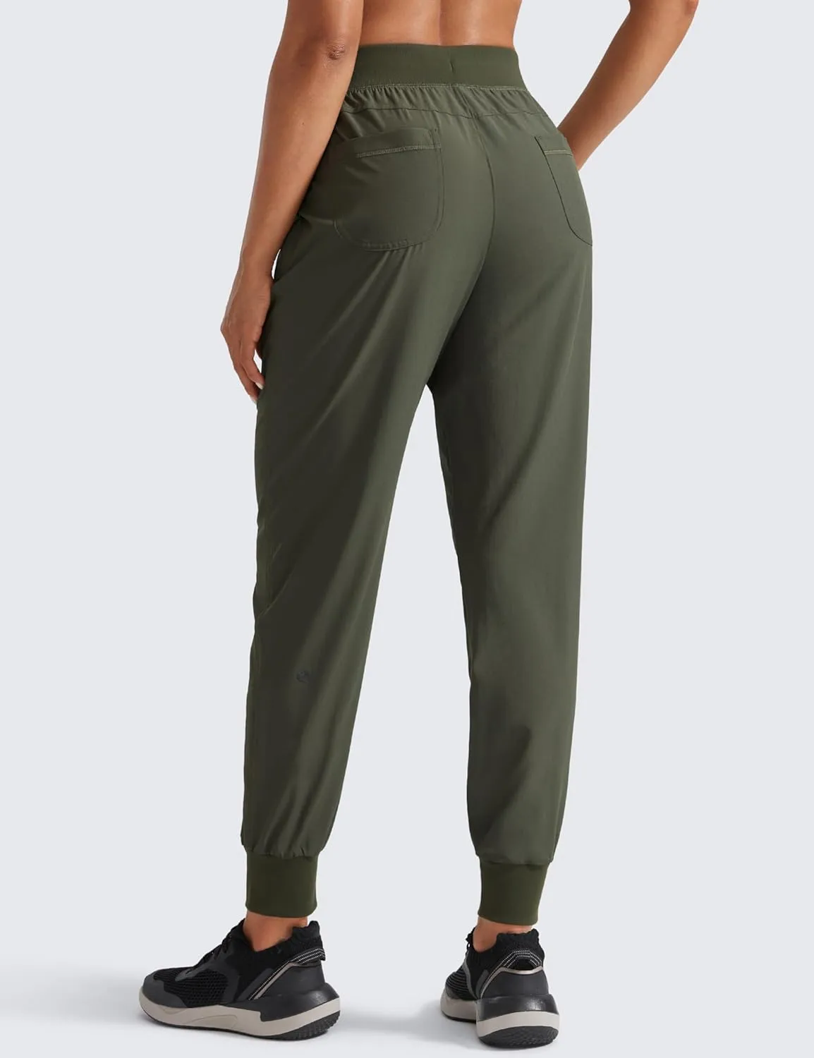 CRZ YOGA Women's Lightweight Workout Joggers 27.5" - Travel Casual Outdoor Running Athletic Track Hiking Pants with Pockets