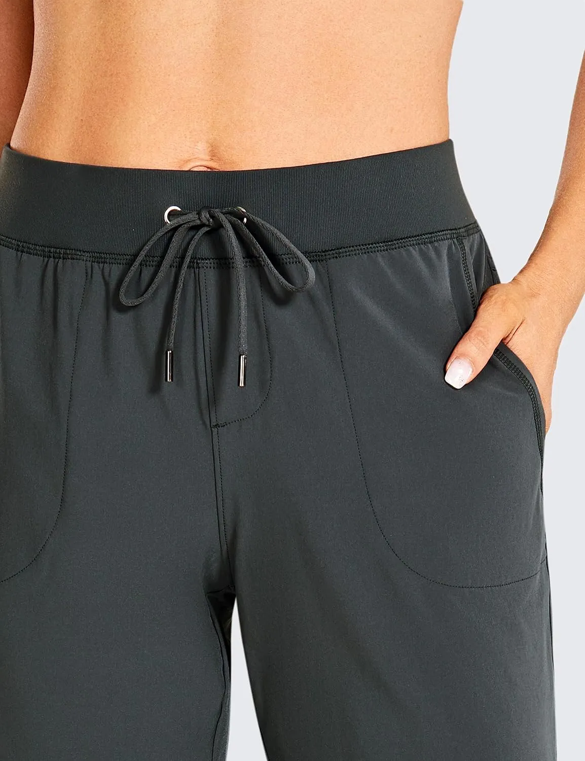 CRZ YOGA Women's Lightweight Workout Joggers 27.5" - Travel Casual Outdoor Running Athletic Track Hiking Pants with Pockets