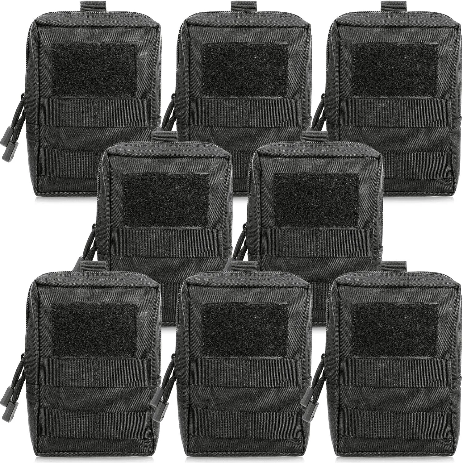 Cunno 8 Pcs Molle Pouches Tactical Molle Pouch Vest Pouch Cell Phone Belt Pouch Waterproof Waist Bag Pack Utility EDC Pouch Bag Compact Accessories Gadget Pocket Organizer