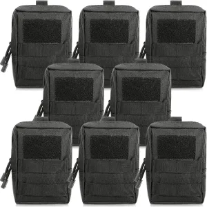 Cunno 8 Pcs Molle Pouches Tactical Molle Pouch Vest Pouch Cell Phone Belt Pouch Waterproof Waist Bag Pack Utility EDC Pouch Bag Compact Accessories Gadget Pocket Organizer