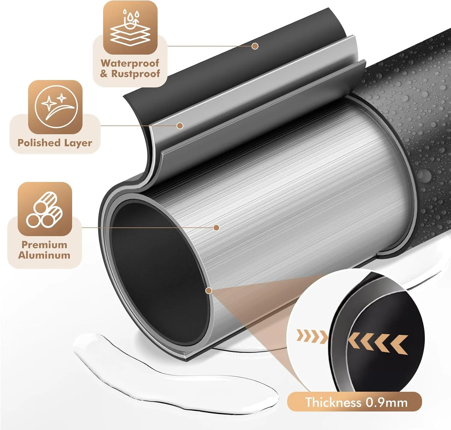 Curved Shower Curtain Rod 43-72 Inches Adjustable, Aluminum Shower Rod Rustproof, Round shower curtain rod, Curved Shower Rods for Bathroom, Bathtub, Stall, Black