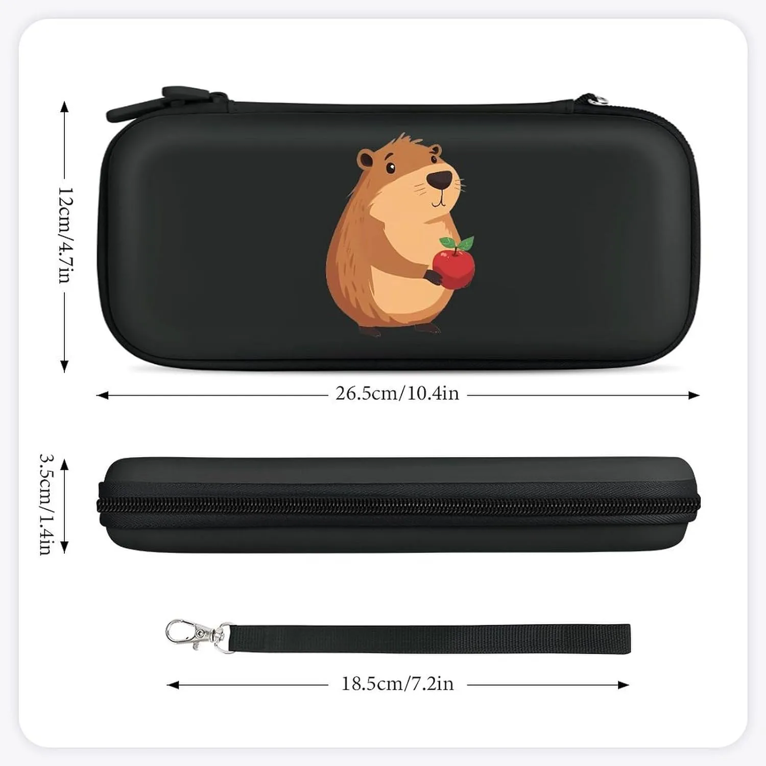 Cute Capybara Compatible with Switch Carrying Case Hard Travel Game Bag Pouch with 15 Games Accessories