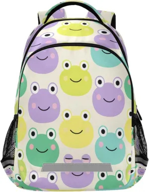 Cute Cartoon Frog Design Waterproof Backpack - Casual Outdoor Sports Daypack with Ergonomic Shoulder Straps#71