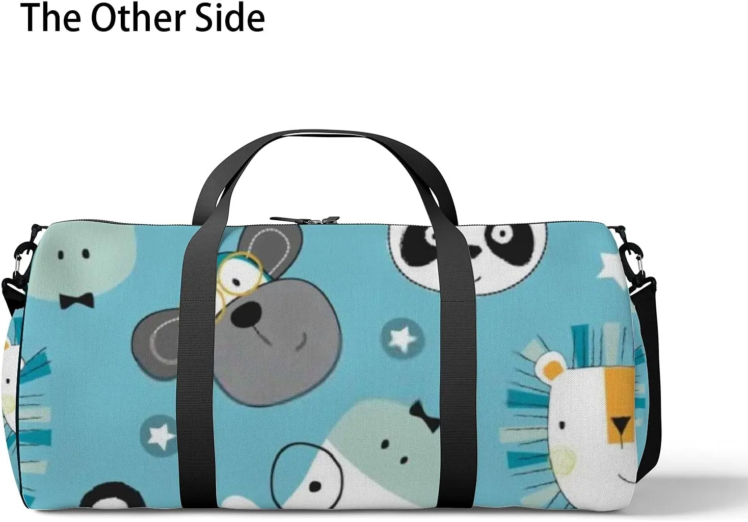 Cute Cartoon Kawaii Animals Lion Panda Koala Sports Bag Tote Bag Waterproof Gym Bag with Shoulder Strap Zipper 2 Side Pockets for Men and Women, Travel and Storage Shoulder Bag.