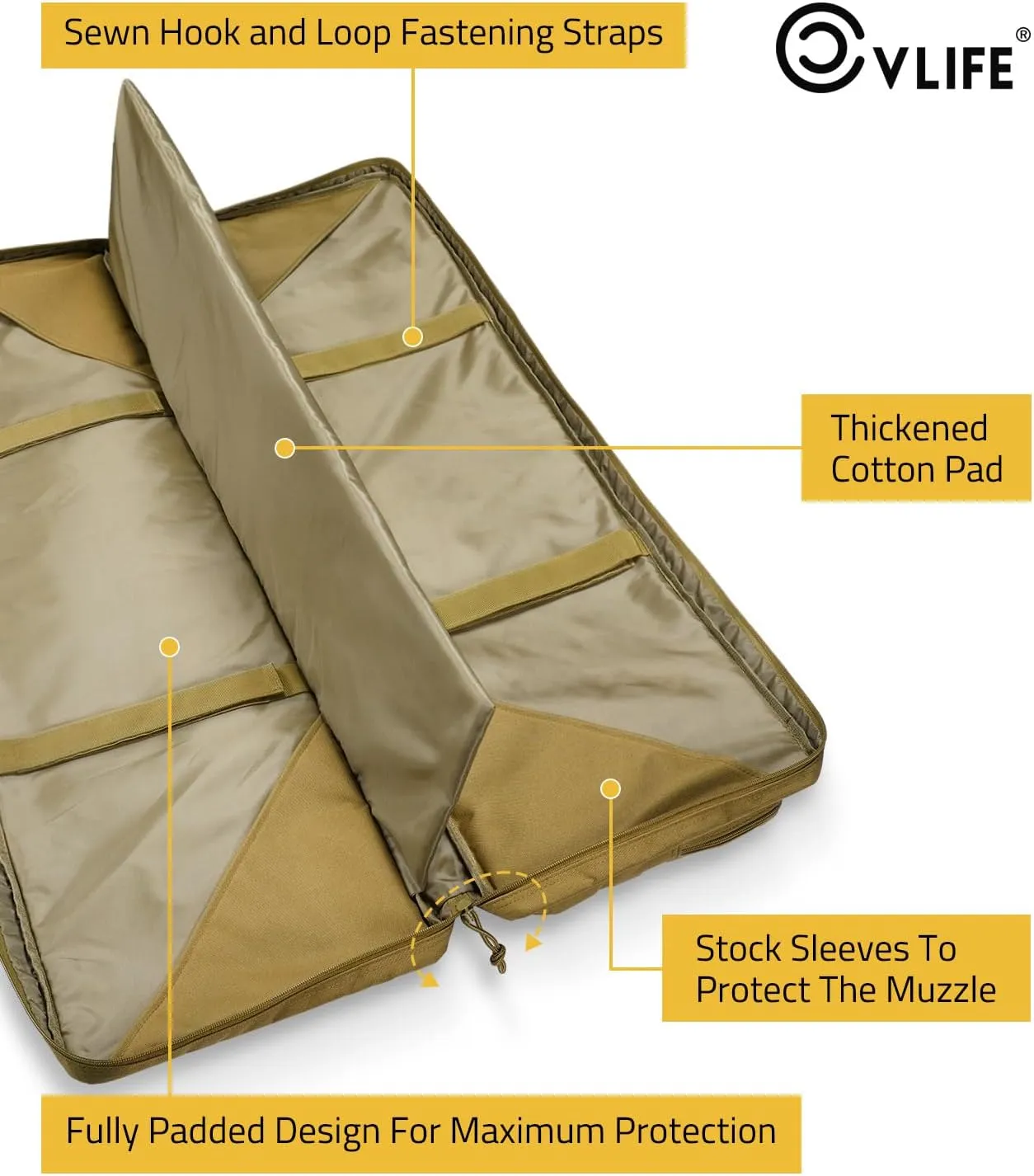 CVLIFE 36" 42" 46" Soft Rifle Case Tactical Double Long Gun Bag,with Lockable Zipper and Backpack Strap,Rifle Backpack Rifle Bag Gun Case for Outdoor Hunting Shooting Range
