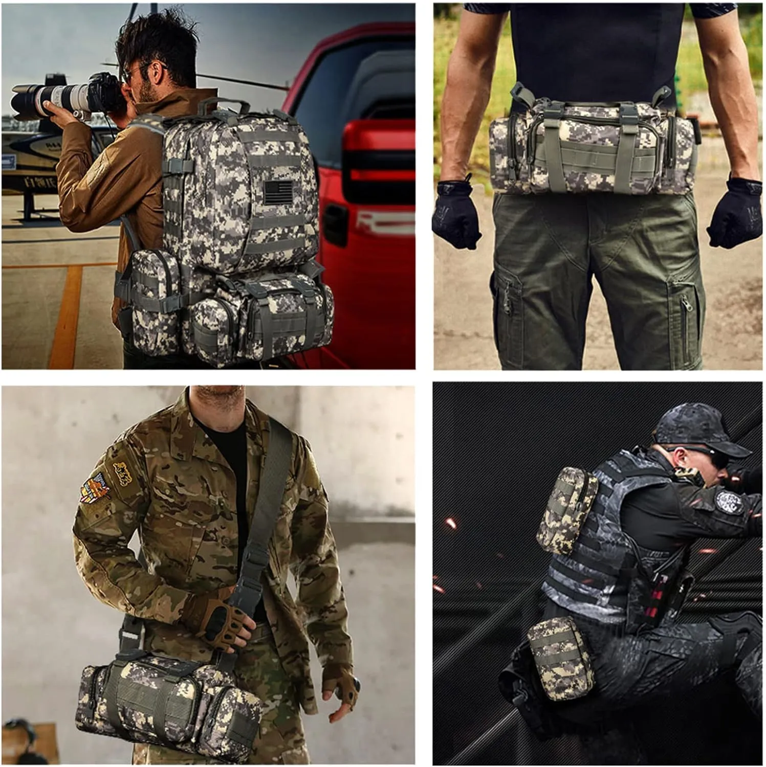 CVLIFE Tactical Backpack Military Army Rucksack 60L Large Assault Pack Detachable Molle Bag…