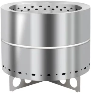 Cylindrical one-Piece Wide-Rim Stove with a smokeless Burner, Stainless Steel, with a Handle, with a Cross Base, with a Storage Bag (19.3 * 19.3 * 16.7in)