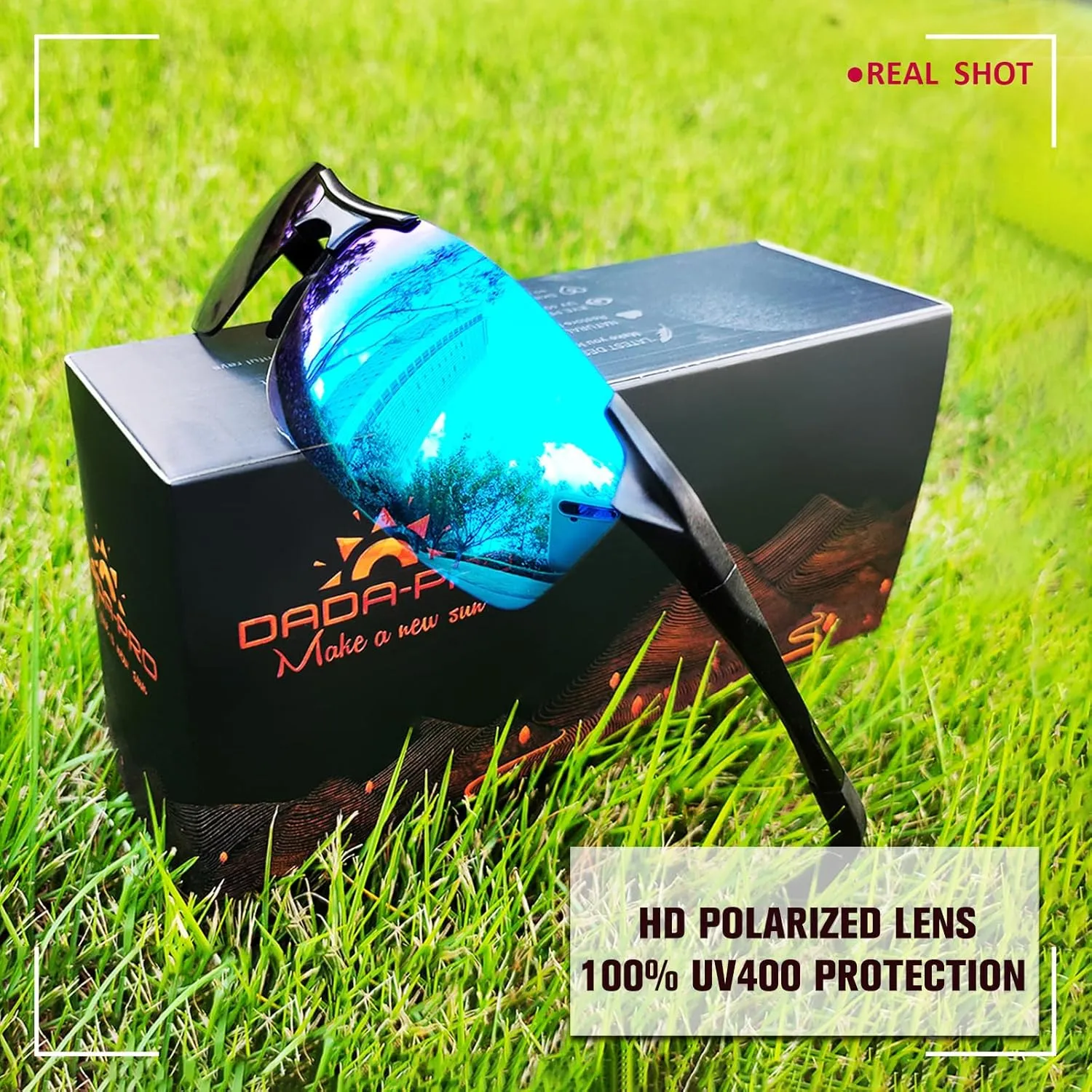 DADA-PRO Polarized Sunglasses Men Sport Driving Sun Glasses Ultralight Al-Mg Mirrored Shades UV400 Protection