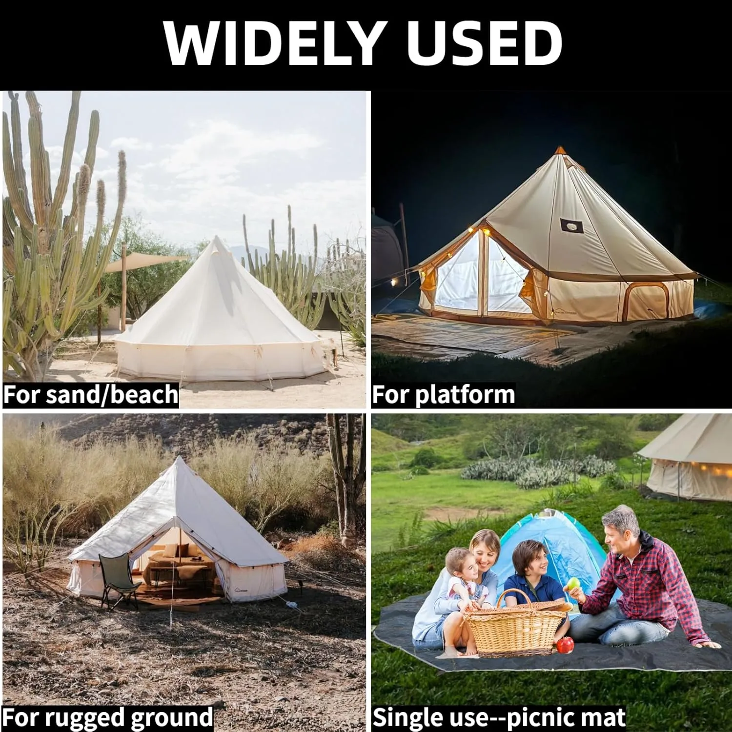 DANCHEL OUTDOOR B5PRO/B2/B2A Bell Tent Footprint, 3/4/5/6m Waterproof Round Tarp Ground Sheet for Canvas Yurt Tent Floor Protector Camping Glamping Accessories