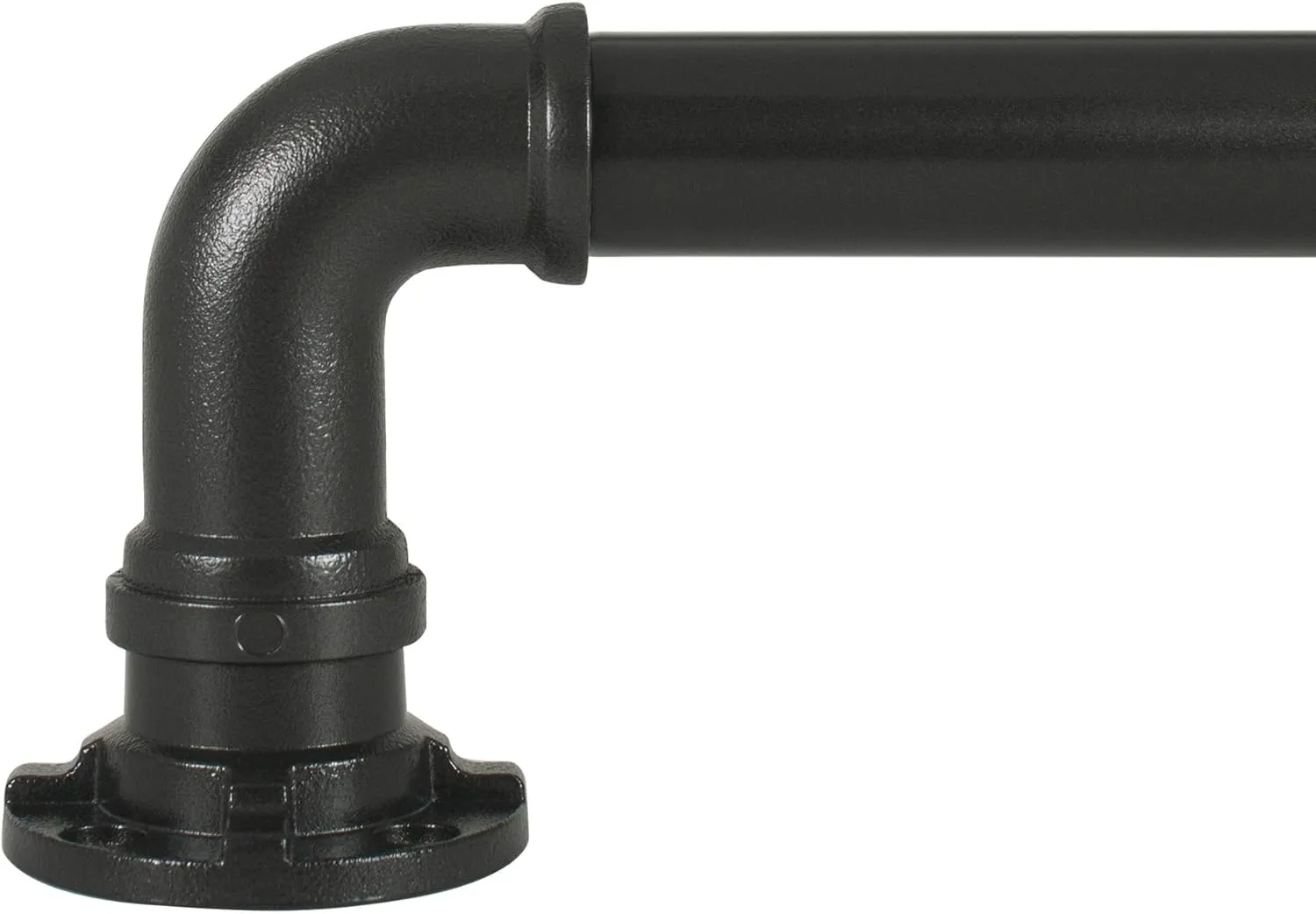 Decopolitan Industrial Wrap Around Telescoping Curtain Rod Set, 72-144", Black