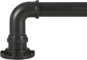 Decopolitan Industrial Wrap Around Telescoping Curtain Rod Set, 72-144", Black