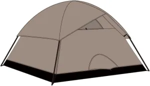 Desert White 4 Person Family Camping Tent with Big Rain Fly, Lightweight, Waterproof, Easy Setup for Camping & Hiking