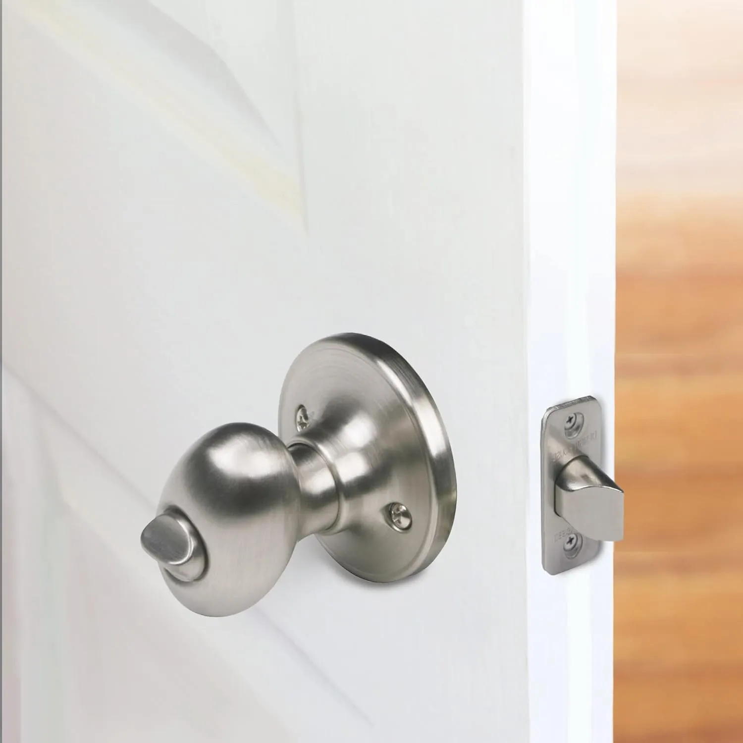 Design House 750497 Egg Privacy Bed and Bath Door Knob Satin Nickel