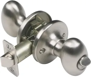 Design House 750497 Egg Privacy Bed and Bath Door Knob Satin Nickel
