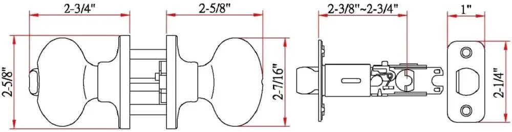 Design House 750497 Egg Privacy Bed and Bath Door Knob Satin Nickel