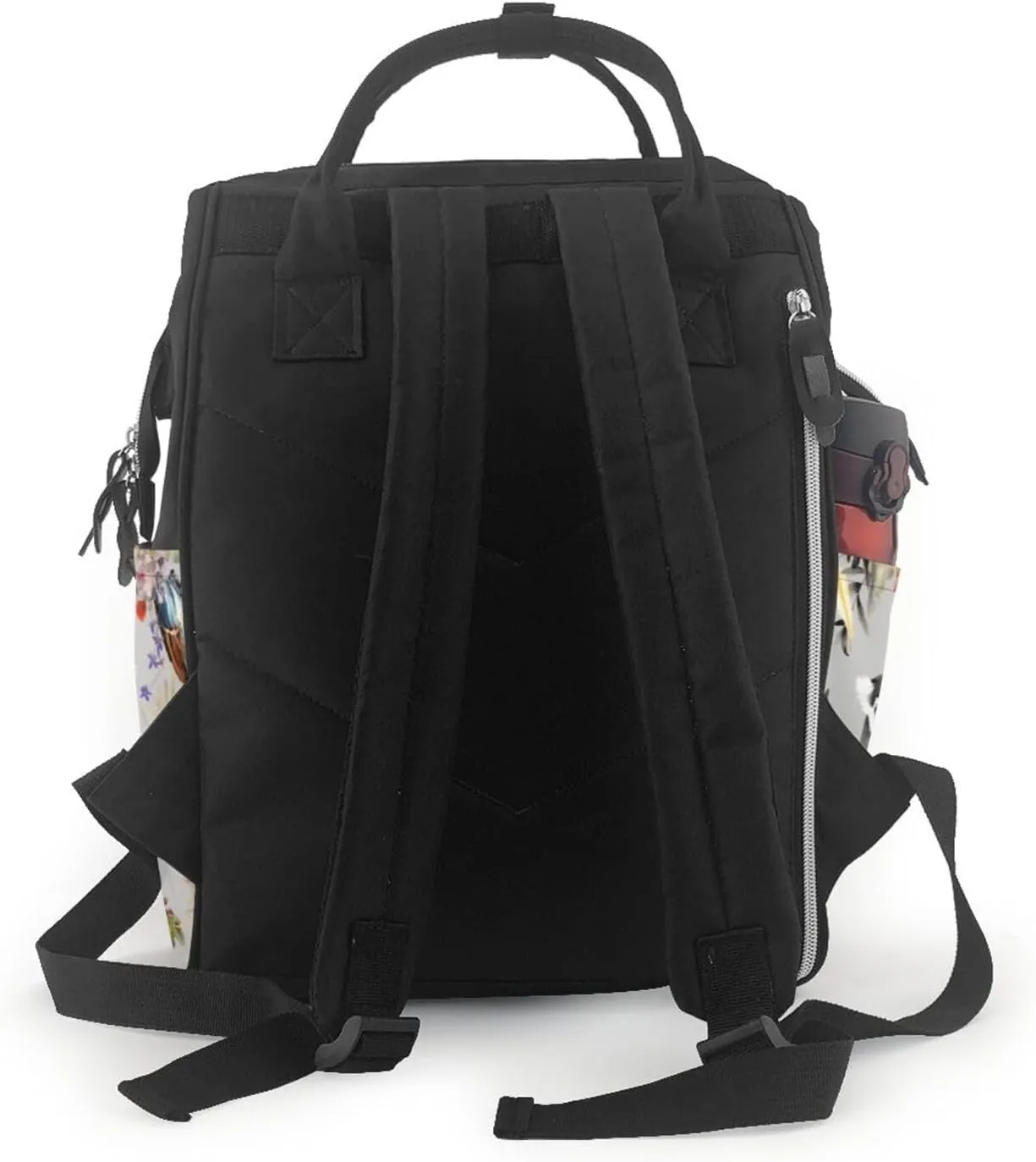 Diaper Bag Nappy Backpack Baby Bag Running german shepherd dog Mummy Backpack Multifunction Changing Bags for Travel, Animals Lemur Flowers Pattern, One Size