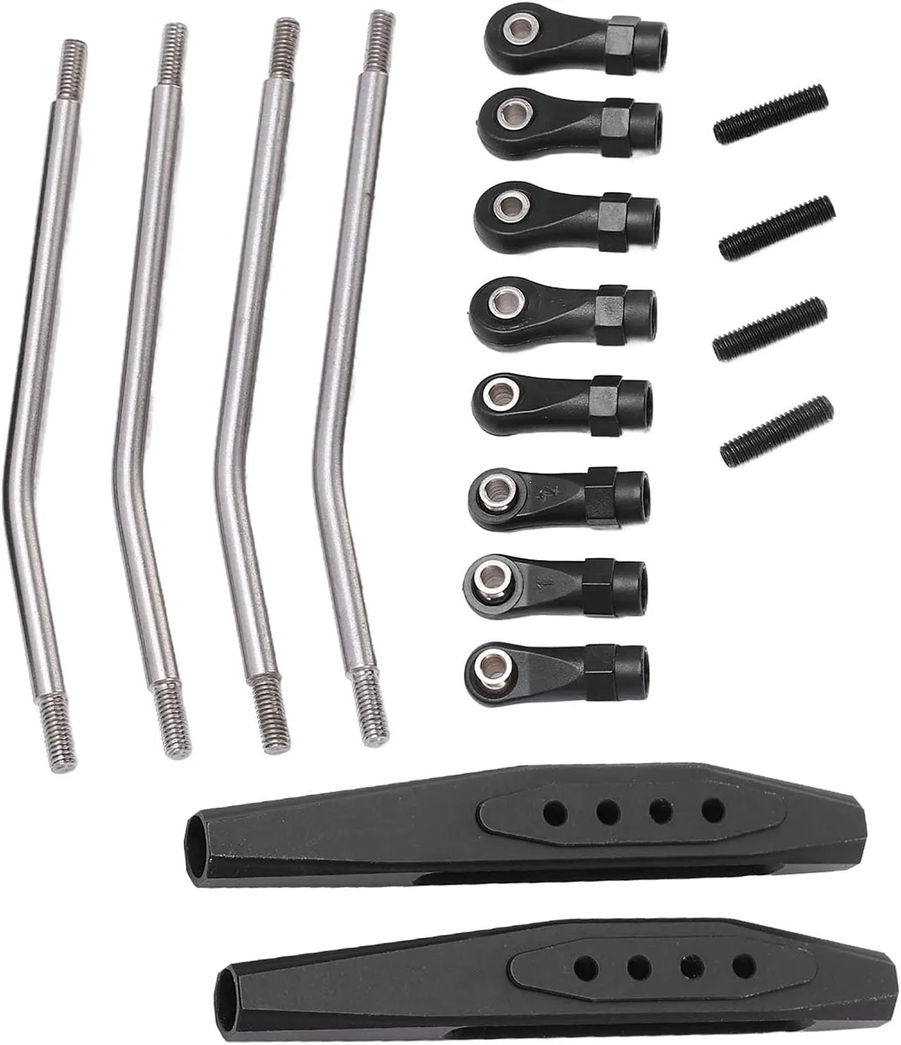 Dilwe RC Rear Trailing Arms, Metal Remote Control Truck Rear Trailing Arms with Link Rod Linkage Accessory Compatible with Axial RR10 90048 90053 Car RC Accessories(Black)