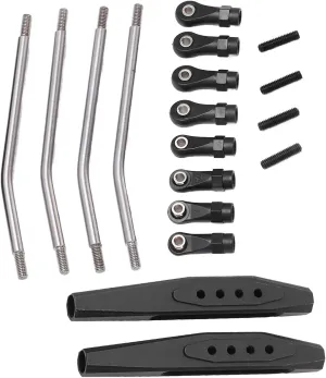 Dilwe RC Rear Trailing Arms, Metal Remote Control Truck Rear Trailing Arms with Link Rod Linkage Accessory Compatible with Axial RR10 90048 90053 Car RC Accessories(Black)