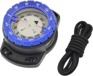 Dive Compass Surfing Luminous Underwater 50m Wrist Compass Night Vision Waterproof Navigation with Bungee Blue, Pool Boat Compasses