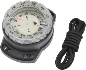 Dive Compass Surfing Luminous Underwater 50m Wrist Compass Night Vision Waterproof Navigation with Bungee Gray, Pool Boat Compasses