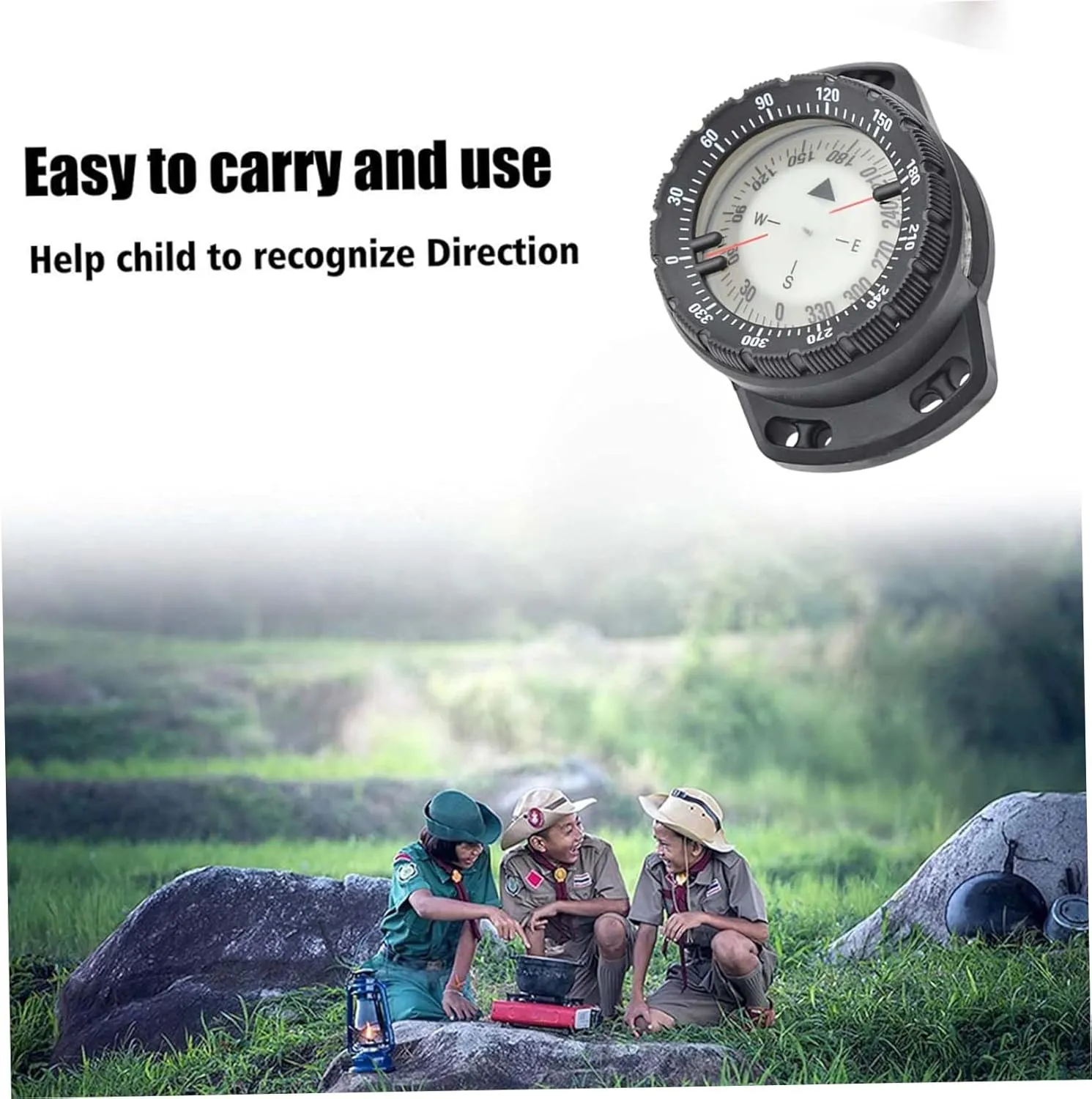Dive Compass Surfing Luminous Underwater 50m Wrist Compass Night Vision Waterproof Navigation with Bungee Watch Band Wrist