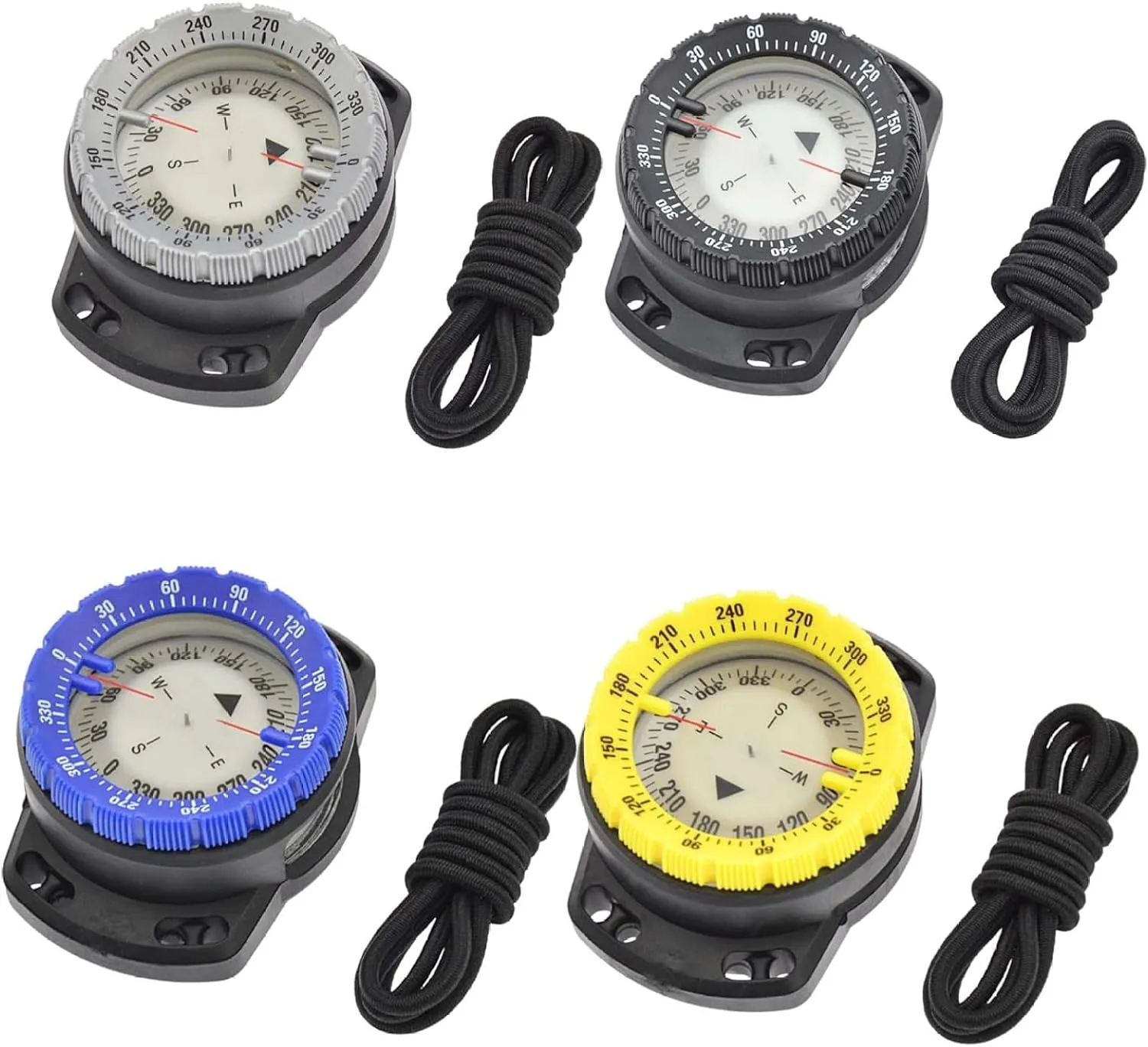 Dive Compass Surfing Luminous Underwater 50m Wrist Compass Night Vision Waterproof Navigation with Bungee Watch Band Wrist