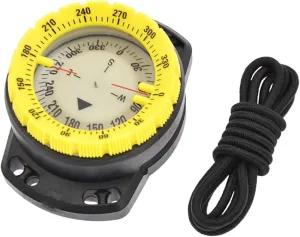 Dive Compass Surfing Luminous Underwater 50m Wrist Compass Night Vision Waterproof Navigation with Bungee Yellow