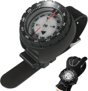Dive Compass Waterproof Night Vision Wrist Compass Precise Underwater 50m/164ft Compass Watch with TPU Band