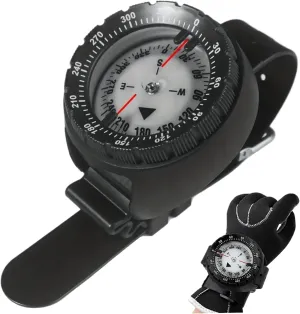Dive Compass Waterproof Night Vision Wrist Compass Precise Underwater 50m/164ft Watch with TPU Band Watch Band