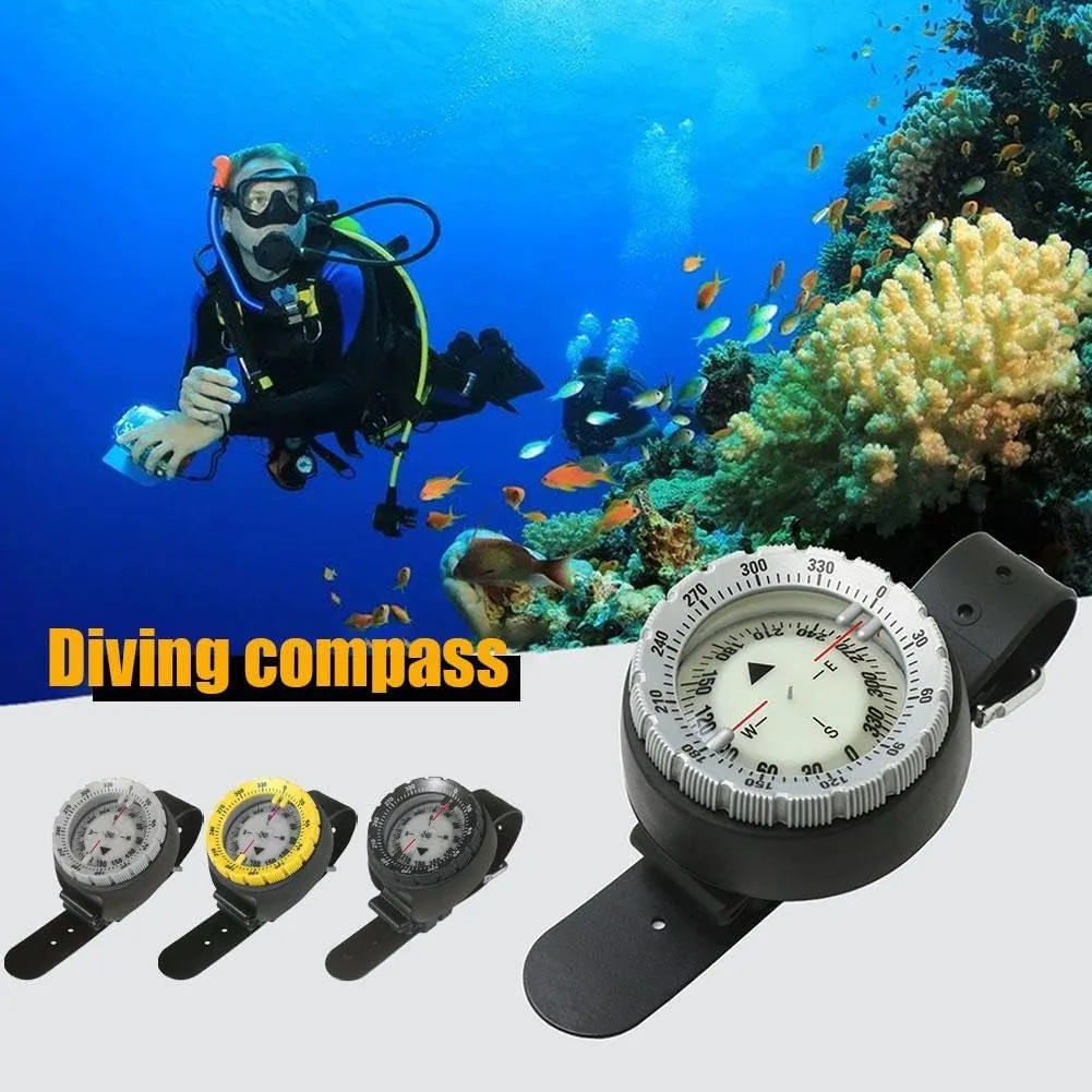 Dive Compass,2025 New Professional Waterproof Dive Wrist Compass with TPU Band, Waterproof Diving Compass Underwater Wrist Compass for Underwater Diving, Sailing, Camping, Kayaking, Hiking