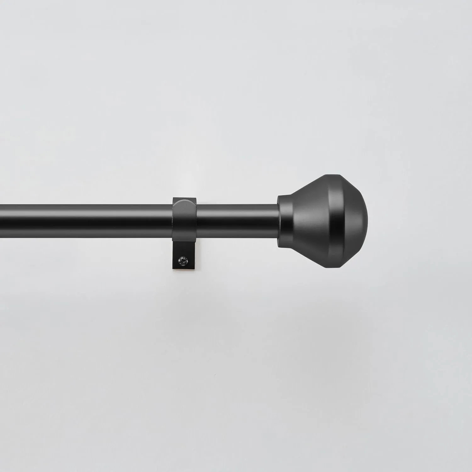 DKNY Conrad Curtain Rod for Windows 36 to 66 inches, Adjustable Length 1 inch Diameter Metal Curtain Rod with Finials, 36” – 66”, Black