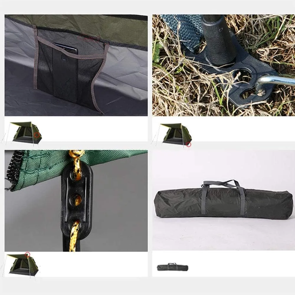 Dome Light Camping Tent Pop Up Dome Tent Instant Family Tent with Awning & Mat and Warm for Fishing Camping Hiking Portable Tent (Tent B 220X210X145CM)