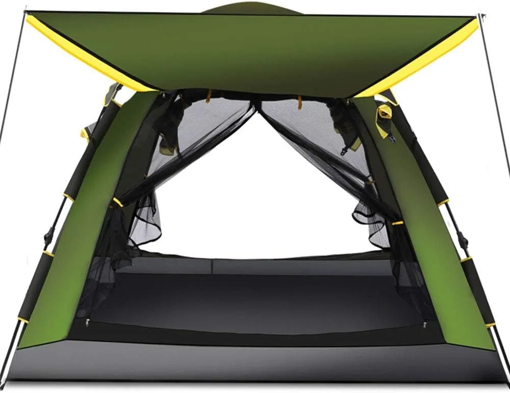 Dome Light Camping Tent Pop Up Dome Tent Instant Family Tent with Awning & Mat and Warm for Fishing Camping Hiking Portable Tent (Tent B 220X210X145CM)