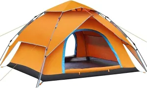 Dome Pop-Up Camping Tent,3-4 Person Automatic Tent,Large Family Tent,Easy Setup