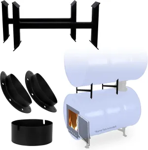 Double Barrel Stove Adapter Kit – For 30 to 55 Gallon Drums - Adapter Kit - Camping Equipment Barrel Stove Kits - Fire Wood Camp Stove Barrel Woodstove Kit for Emergency Heating & Cooking…
