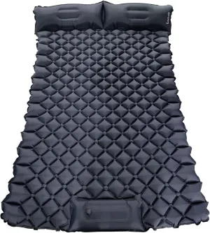 Double Camping Sleeping Pad - Ultralight Outdoor Travel Sleeping Pad, 40D Nylon Composite TPU Foot Inflatables Pad with Pillow, Suitable for Backpacking, Hiking, Travel, Tent, Portable Campin