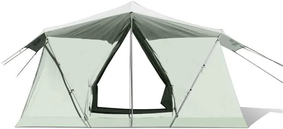 Double Layer Family Camping Tent 3-4 Person with 2 Mesh Doors Windows, Instant Cabin Tent for Hiking, Traveling Outdoor Use